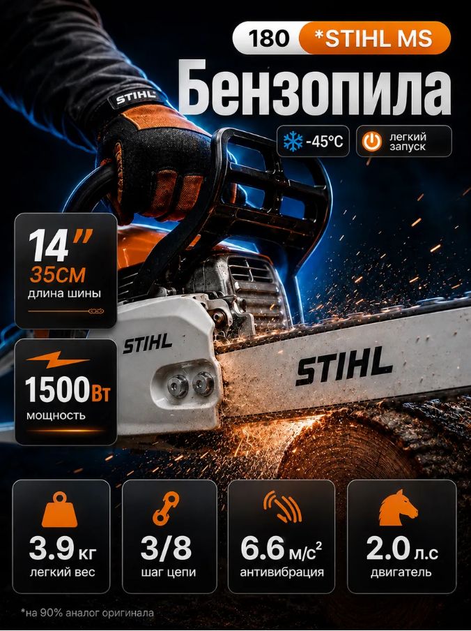 12356457233 Бензопила цепная бензиновая STIHL MS 180 штиль — изображение 1